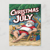 Jolly Santa ontspannen met bier Briefkaart (Voorkant)