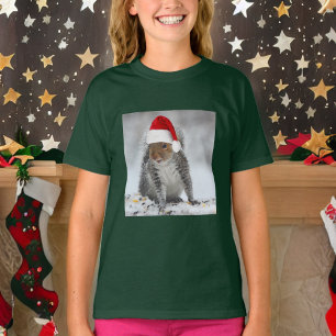 Jolly Santa Squirrel Girl's T-shirt