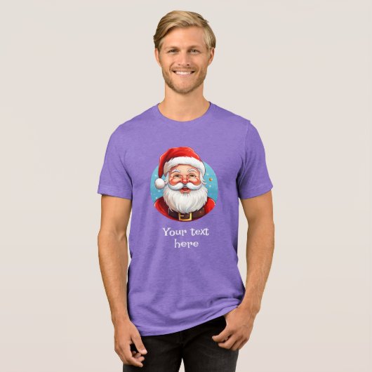 Jolly Santa Tri-Blend Shirt (Voorkant volledig)