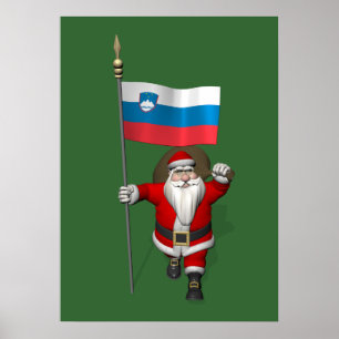 Jolly Santa Visiting Slovenië Poster