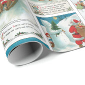Jolly Santa Winter Fun Collage Cadeaupapier (Rol Hoek)