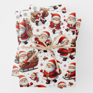 Jolly Santas inpakpapier Vel