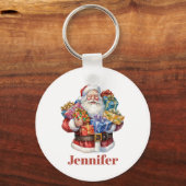 Jolly Sinterklaas in traditioneel rood pak Sleutelhanger (Voorkant)