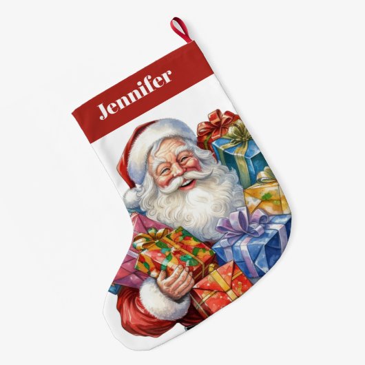 Jolly Sinterklaas Klassieke Kerstmis Grote Kerstsok (Achterkant (Hangend))