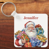 Jolly Sinterklaas Klassieke Kerstmis Sleutelhanger (Voorkant)