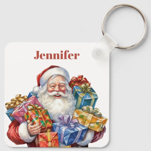 Jolly Sinterklaas Klassieke Kerstmis Sleutelhanger (Achterkant)