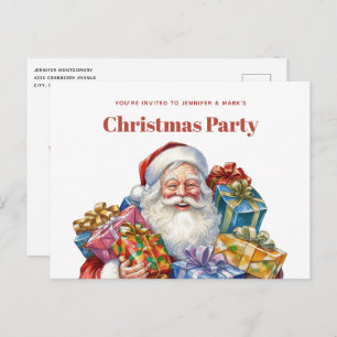 Jolly Sinterklaas Klassieke Kerstmis Uitnodiging Briefkaart