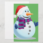 Jolly Snowman Briefpapier (Voorkant / Achterkant)
