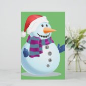 Jolly Snowman Briefpapier (Staand voorkant)