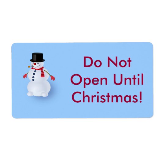 Jolly Snowman Etiket (Voorkant)