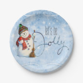 Jolly Snowman ID841 Papieren Bordje (Voorkant)