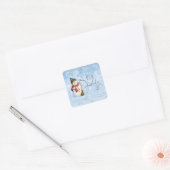 Jolly Snowman ID841 Vierkante Sticker (Envelop)