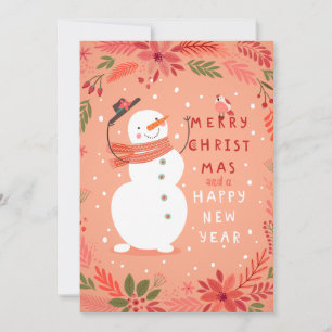 Jolly Snowman Kerstmis - Warm Wishes Feestdagenkaart