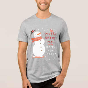 Jolly Snowman Kerstmis - Warm Wishes Tri-Blend Shirt
