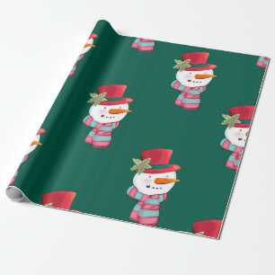 Jolly Snowman met een feestelijk Pet Cadeaupapier