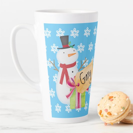Jolly Snowman met kerstcadeau Latte Mok (In situ)