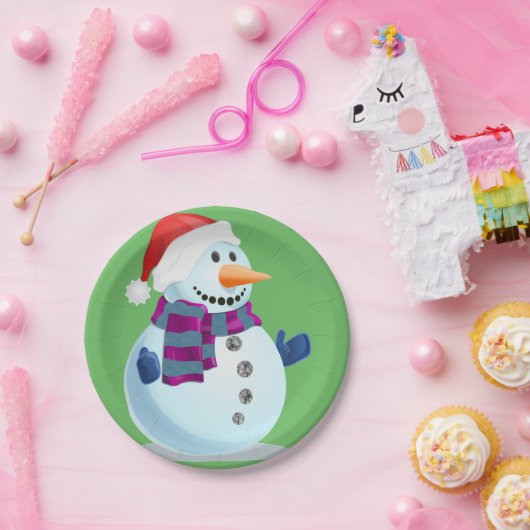 Jolly Snowman Papieren Bordje (Feest)