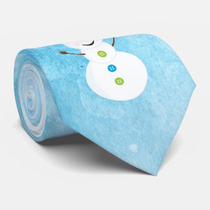 Jolly Snowman Santa Pet Textured Blue met naam Stropdas