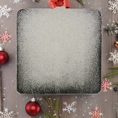 Jolly Squirrel with Santa Hat Square Ornament