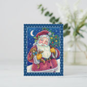 JOLLY ST NICK & TEDDYBEAR, OUDERWETSE KERST FEESTDAGENKAART (Staand voorkant)