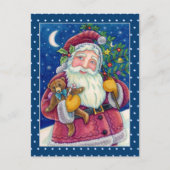 JOLLY ST NICK & TEDDYBEAR, OUDERWETSE KERST FEESTDAGENKAART (Voorkant)