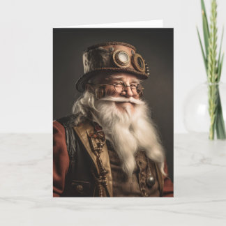 Jolly Steampunk Santa Feestdagen Kaart
