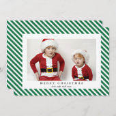 Jolly Stripes Joyeux Carte photo de Noël (Devant / Derrière)