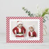 Jolly Stripes Joyeux Carte photo de Noël (Debout devant)