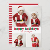 Jolly Stripes Joyeux Carte photo de vacances (Devant / Derrière)