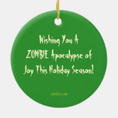 Jolly Zombie kerst Aangepaste versiering Keramisch Ornament (Achterkant)