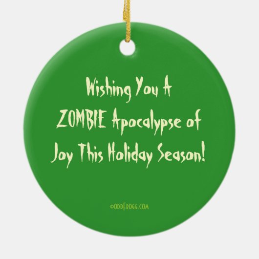 Jolly Zombie kerst Aangepaste versiering Keramisch Ornament (Achterkant)