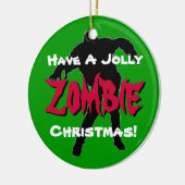 Jolly Zombie-kerstversiering (groen) Keramisch Ornament (Links)