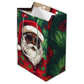 Jolly Zwart Kerstman Gift Bag Medium Cadeauzakje (Voorkant Gekanteld)