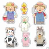JollyKins Barnyard Buddies (set van 7) Sticker (Voorkant)