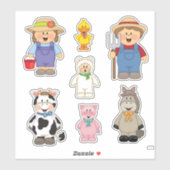 JollyKins Barnyard Buddies (set van 7) Sticker (Vel)