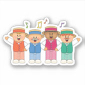 JollyKins Colorful Barbershop Quartet Sticker (Voorkant)