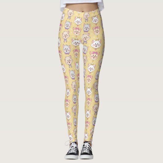 JollyKins Kittens geel Leggings (Voorkant)