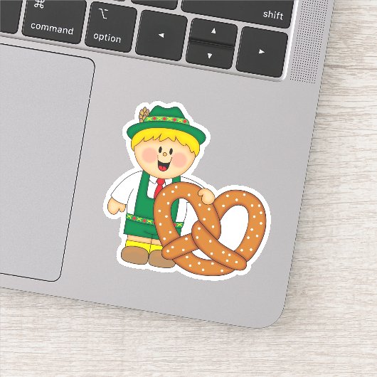 JollyKins Octoberfest Pretzel Boy Sticker (Detail)