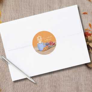 Jom Kippoer Break-the-Fast: Koffie, Granaatappels Ronde Sticker