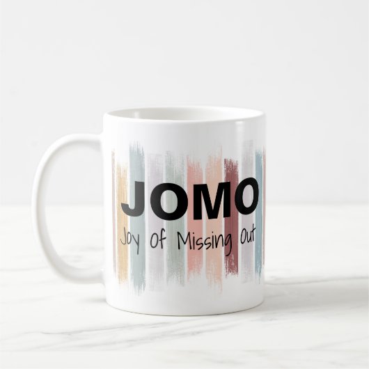 JOMO Joy of Missing Out Paint Brush Strokes Koffiemok (Links)