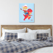 Jon en Blitz | Dino Ranch Canvas Afdruk (Insitu (Slaapkamer))