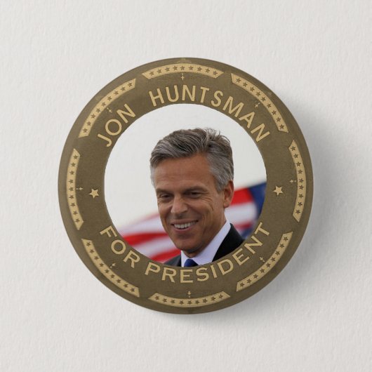 Jon Huntsman voor President Ronde Button 5,7 Cm (Voorkant)