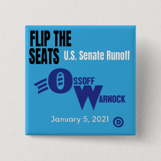 Jon Ossoff & Rev. Raphael Warnock Vierkante Button 5,1 Cm