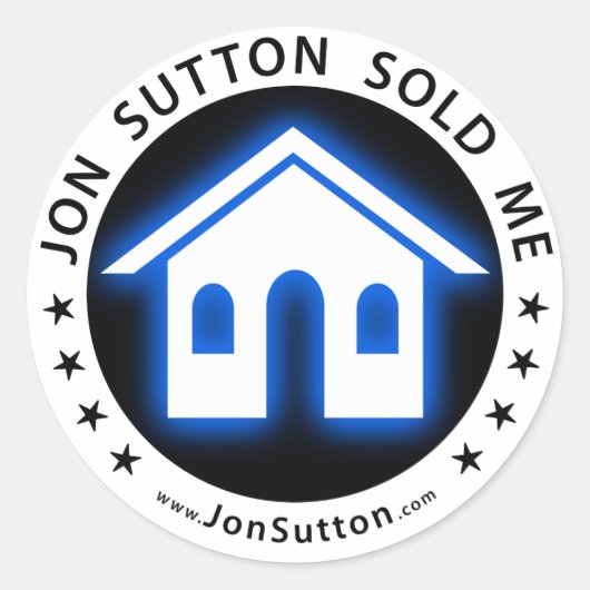 Jon Sutton verkocht me Ronde Sticker (Voorkant)