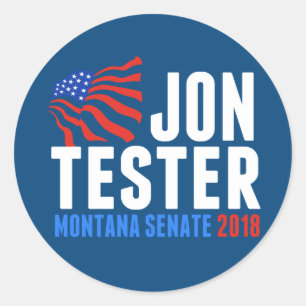 Jon Tester voor Montana Senate 2018 Ronde Sticker
