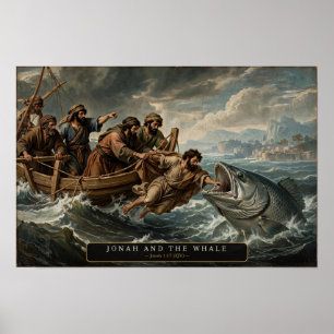 Jona en de Walvis — Da Vinci-stijl Poster