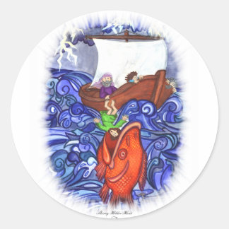 Jonah en de Grote Vis Ronde Sticker