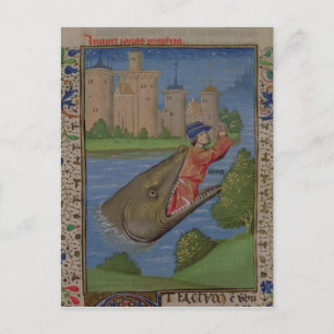 Jonah en de walvis uit de Bijbel van Jean XXII Briefkaart