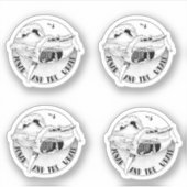 Jonah in de terwijl bijbelse kunst sticker (Voorkant)