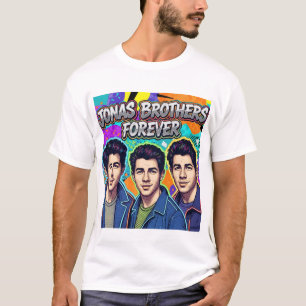Jonas Brothers Forever - Kleurrijke Pop Art Retro T-shirt